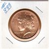 Image 1 : 1 OUNCE COPPER  .999 FINE  - US PEACE DOLLAR DESIGN