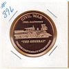 Image 1 : 1 OUNCE COPPER  .999 FINE - US CIVIL WAR - "THE GENERAL" - CONFEDERATE STEAM ENGINE