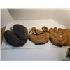 Image 1 : SET OF 3 VINTAGE BASEBALL GLOVES
