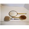 Image 1 : VINTAGE HAIR BRUSHES & MIRROR