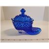 Image 1 : BLUE HOBNAIL SHOE CANDY DISH