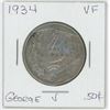 Image 1 : 1934 George V 50 Cent VF