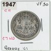 Image 1 : 1947 George VI 50 Cent CR, C7WD, VF30