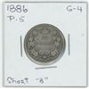 Image 1 : 1886 P-5 25 Cent Short "B", G-4