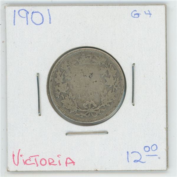 1901 Victora 25 Cent G-4
