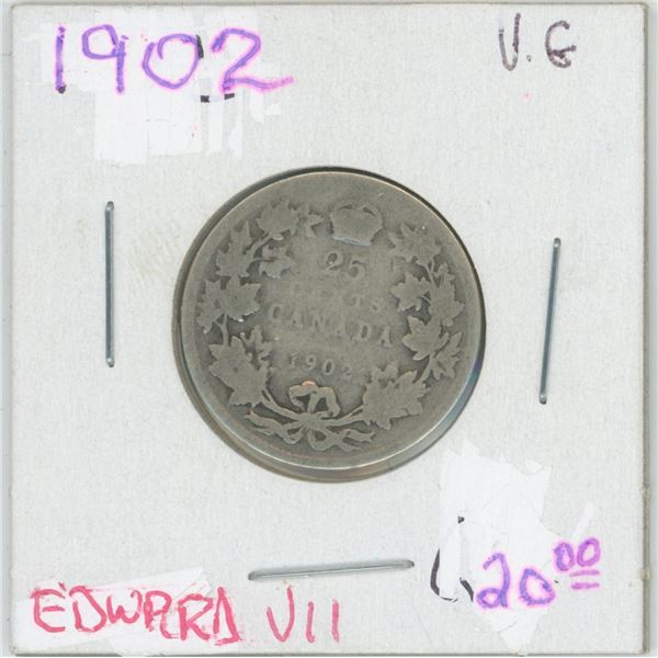 1902 Edward VII 25 Cent VG