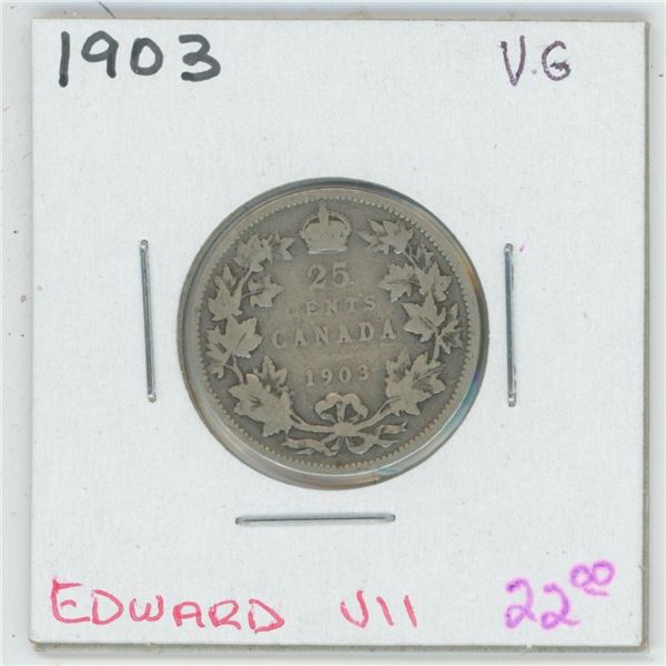 1903 Edward VII 25 Cent VG
