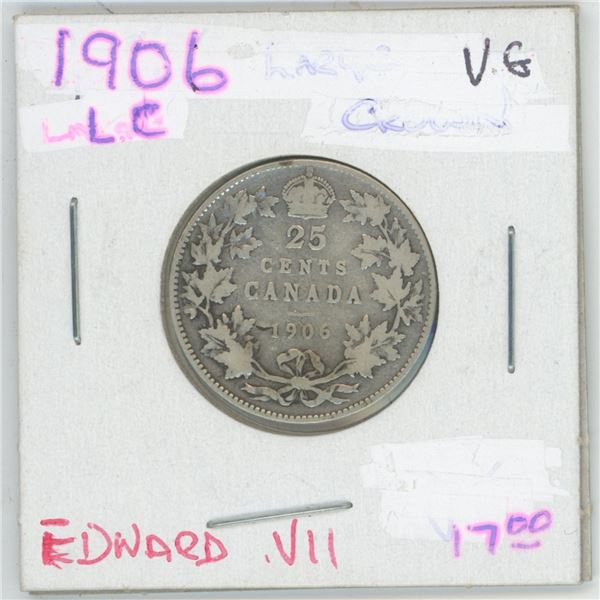 1906 LC Edward VII 25 Cent VG