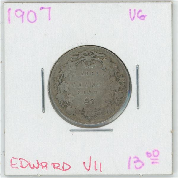 1907 Edward VII 25 Cent VG