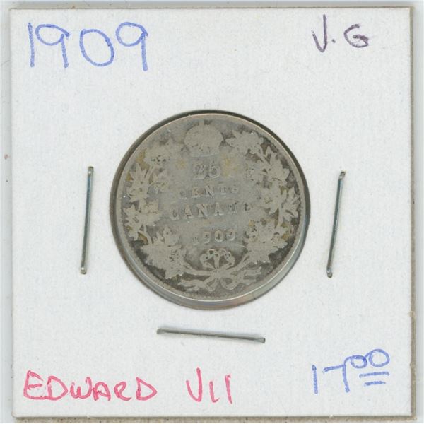1909 Edward VII 25 Cent VG