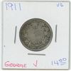 Image 1 : 1911 George V 25 Cent VG