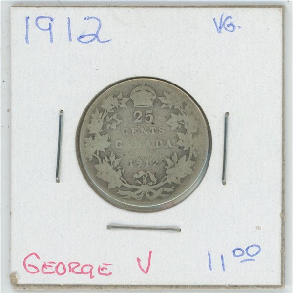 1912 George V 25 Cent VG