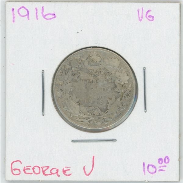 1916 George V 25 Cent VG