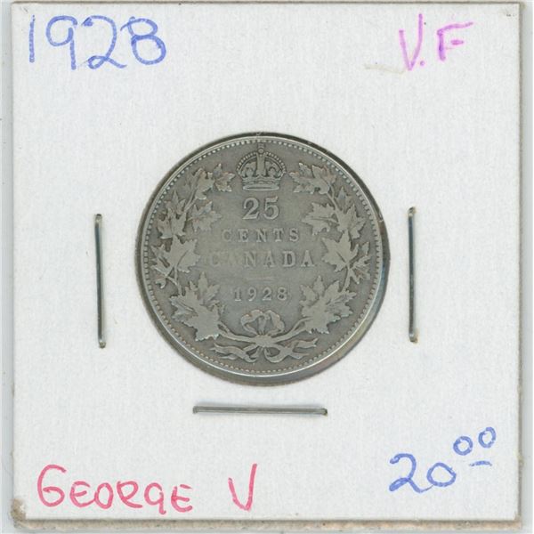 1928 George V 25 Cent VF