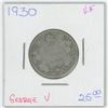 Image 1 : 1930 George V 25 Cent VF