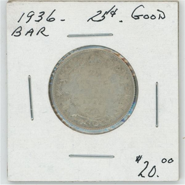 1936 BAR 25 Cent G