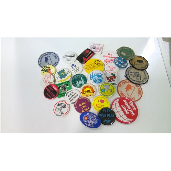Lot of collectible vintage pin backs and patches