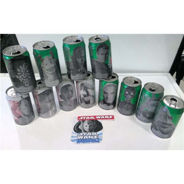 Lot of Star Wars Pepsi & Mountain Dew Collectible cans
