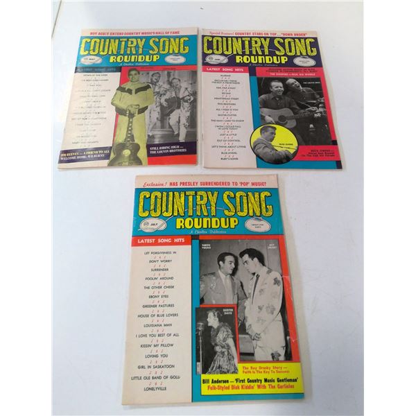 Lot of 3 1961 Country Song Roundup Music Magazines