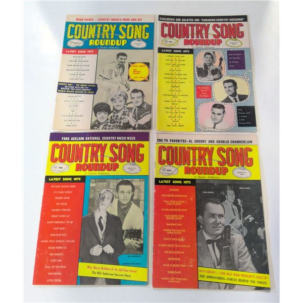 Lot of 4 early 1960s Count Song Roundup Magazines