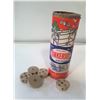 Image 1 : Vintage Tinker Toy container full of mixed tinker toys
