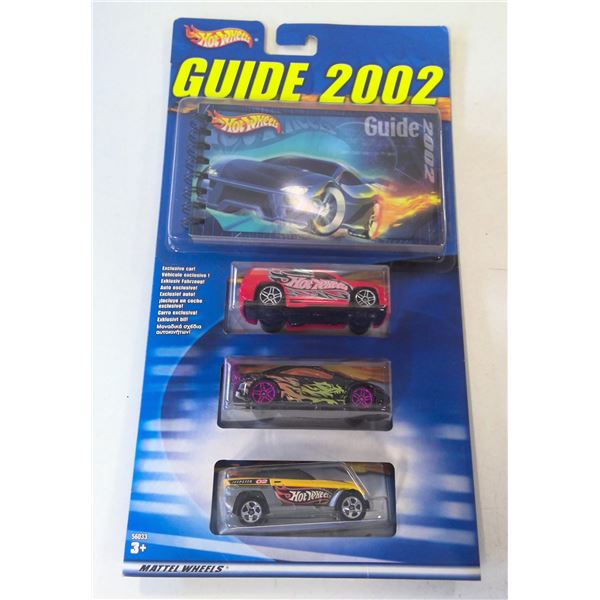 Hot Wheels 2002 Guide with 3 cars - still sealed