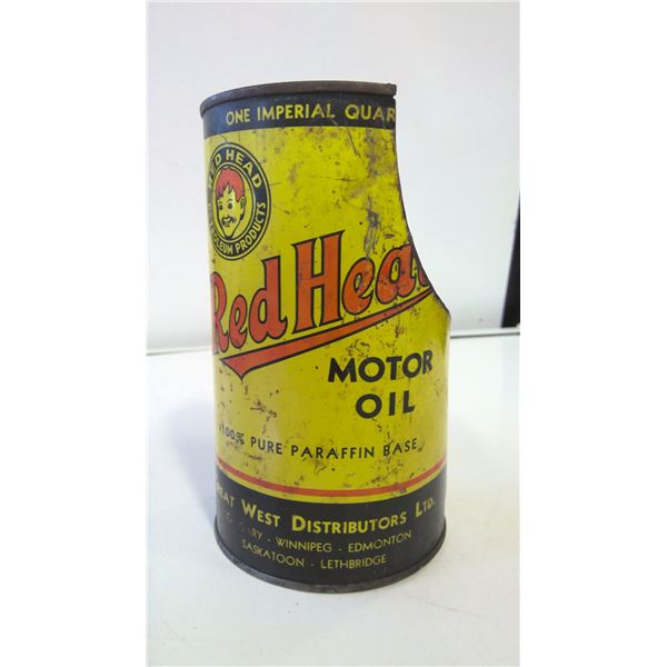 Red Head Motor Oil Quart Tin