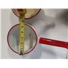 Image 4 : Lot of 2 antique red rimmed enamel pots