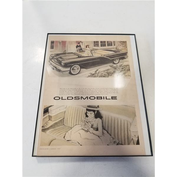 Framed 1957 Oldsmobile ad