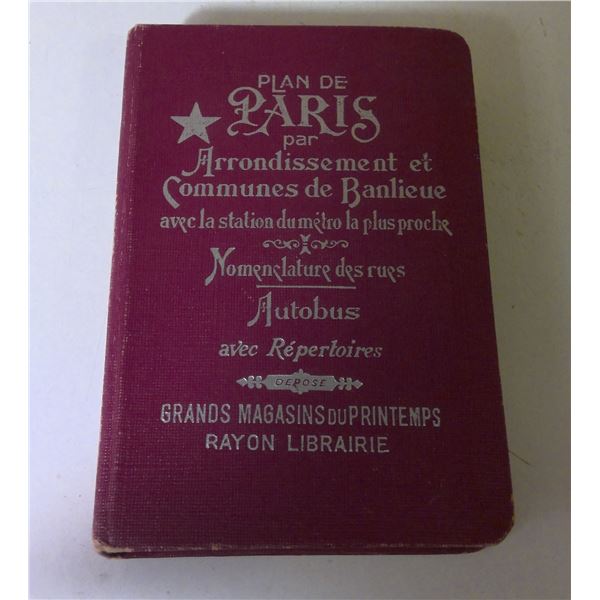 French book of the map of Paris, suburbs, buses, etc.