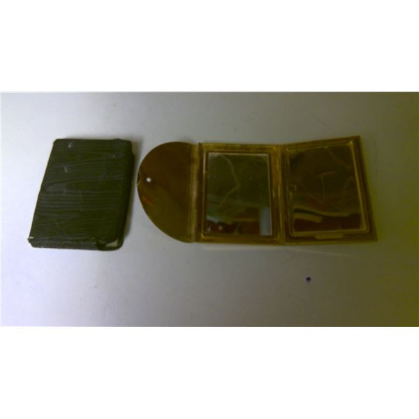 Vintage Powder compact in protective carry sleeve