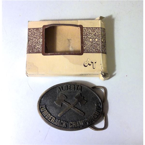 Vintage Alberta Lumberjack Championship Belt Buckle