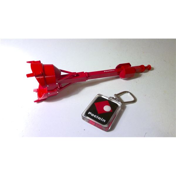 Poclain Excavator Key Chain and Ice Cube Grabber