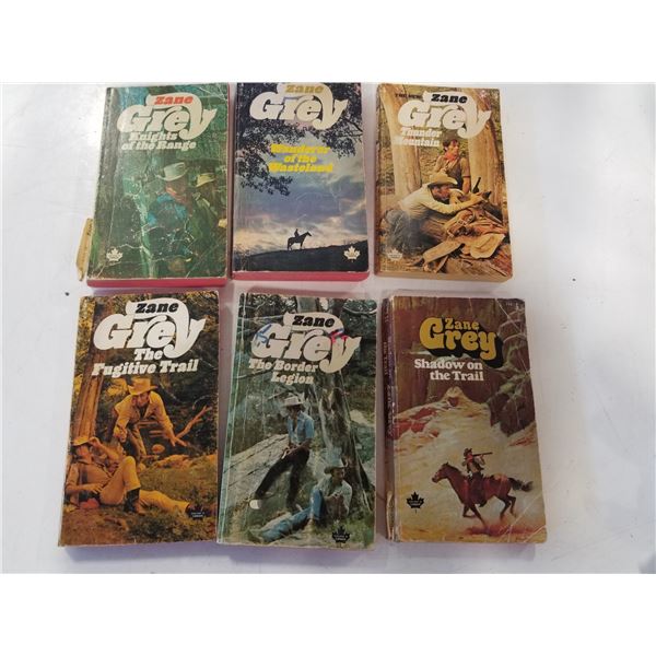 Lot of 6 Western Novels by Zane Grey