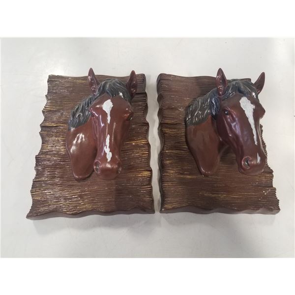 Chaulkware Horse wall hangings - pair of 2