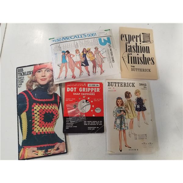Lot of vintage sewing patterns and more