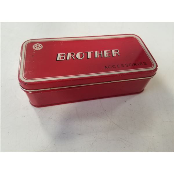 Vintage 1940s Brother Sewing machine accessories tin