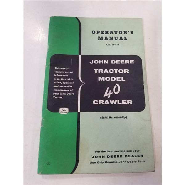 John Deere Model 40 Crawler manual
