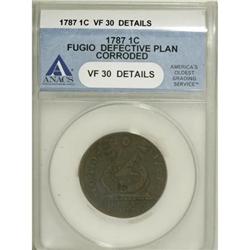 1787 1C Fugio Cent, STATES UNITED, Cinquefoils VF30 AN