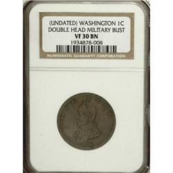 Undated 1C Washington Double Head Cent VF30 NGC