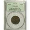 Image 3 : 1833 1/2 C Brown MS63 PCGS