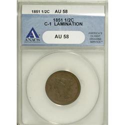 1851 1/2 C AU58 ANACS
