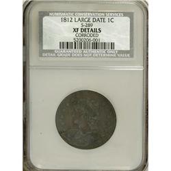 1812 1C Large Date XF40 CSN