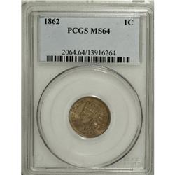 1862 1C MS64 PCGS