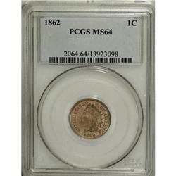 1862 1C MS64 PCGS