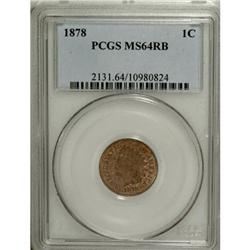 1878 1C Red and Brown MS64 PCGS