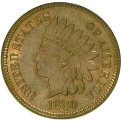 1880 1C Red and Brown MS65 NGC