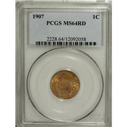 1907 1C Red MS64 PCGS