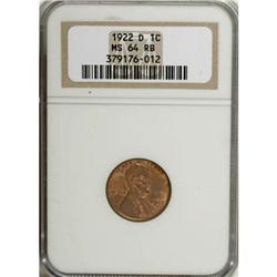 1922-D 1C Red and Brown MS64 NGC