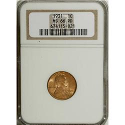 1931 1C Red MS66 NGC